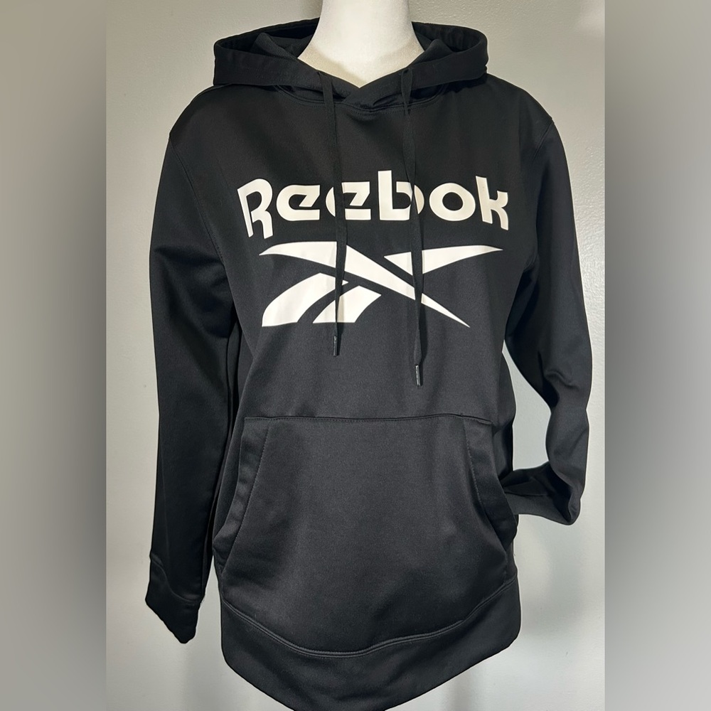 3/$30 SALE Reebok Black Hoodie with White Logo - Men's Pullover